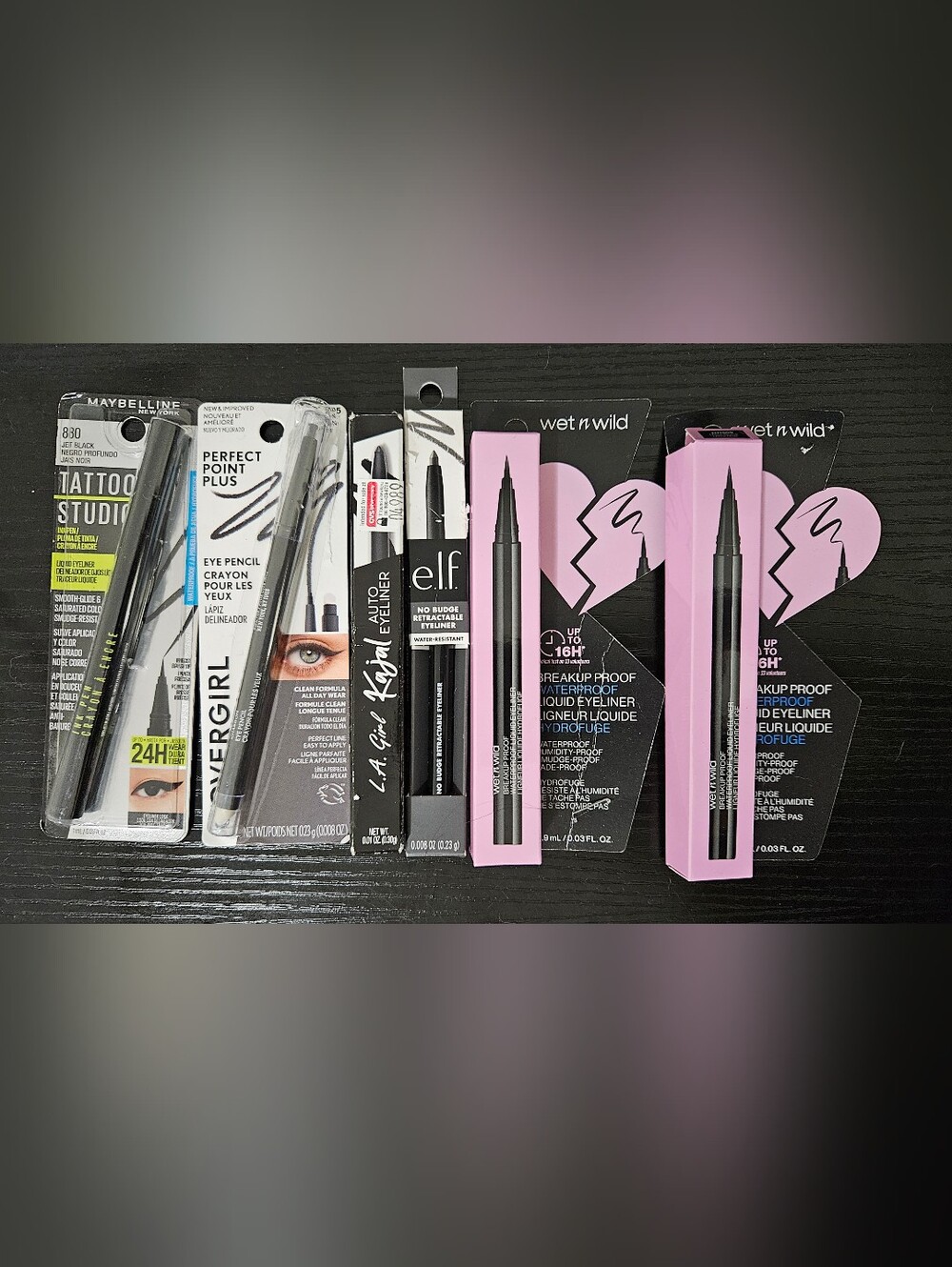 6-Piece Eyeliner Bundle – Maybelline, CoverGirl, L.A. Girl, e.l.f., Wet n Wild